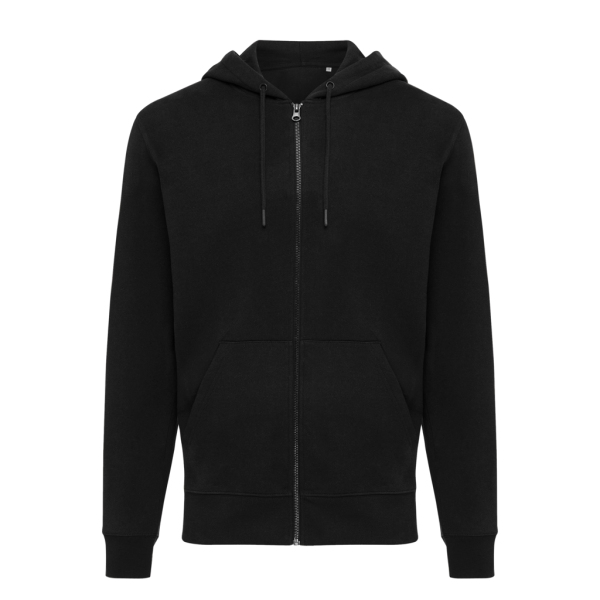 Iqoniq Abisko gerecycled katoen hoodie met rits, zwart (XXL)