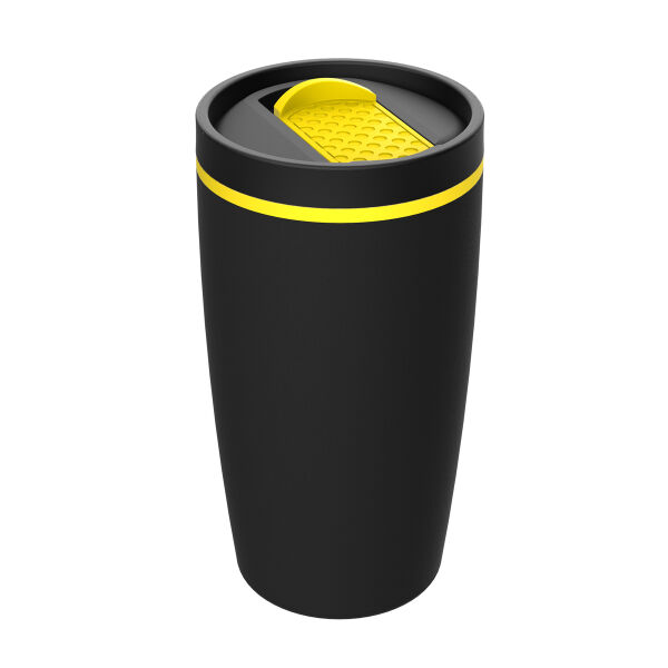 Thermo mug RETUMBLER-METZ - yellow, black Thermo mug RETUMBLER-METZ - yellow, black