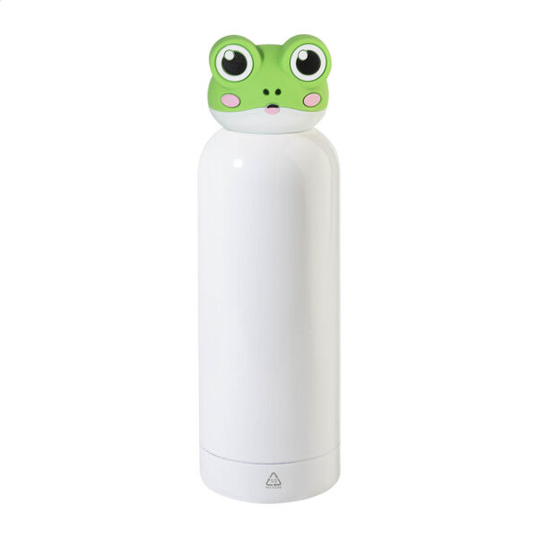 Kinderbeker dubbelwandig Dieren | Gerecycled RVS | 500 ml | Schoolbeker | Kikker | Wit-Groen Kinderbeker dubbelwandig Dieren | Gerecycled RVS | 500 ml | Schoolbeker | Kikker | Wit-Groen