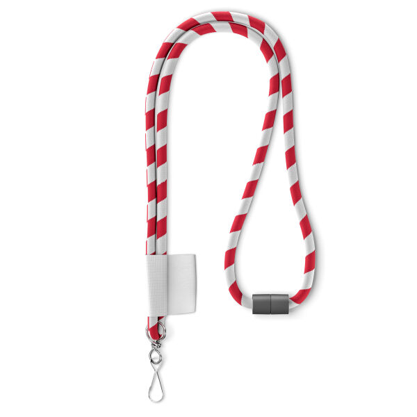 Polyester 2-kleurige koord-lanyard met full color label Polyester 2-kleurige koord-lanyard met full color label