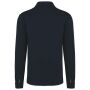 Ecologisch verwassen herenoverhemd in geborsteld fleece washed navy blue 3XL