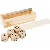 Beech wooden dice set Celine brown