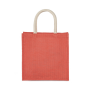 Shopper van jutecanvas - groot model True Coral One Size