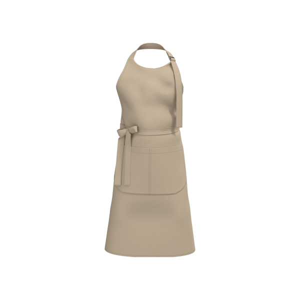 Schort met zak van biologisch katoen Wet Sand One Size Schort met zak van biologisch katoen Wet Sand One Size