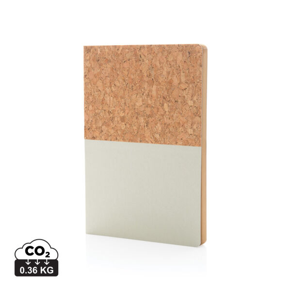 A5 kurk en kraft notitieboek, gebroken wit A5 kurk en kraft notitieboek, gebroken wit