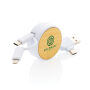 RCS gerecycled plastic Ontario 6-in-1 oprolbare kabel, wit