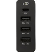 ADAPT 72 W PD-laadstation van gerecycled plastic - Zwart