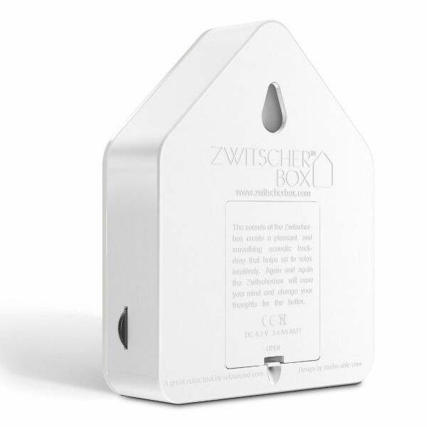 Huisje met vogelgeluiden | Zwitscherbox | Wit Huisje met vogelgeluiden | Zwitscherbox | Wit