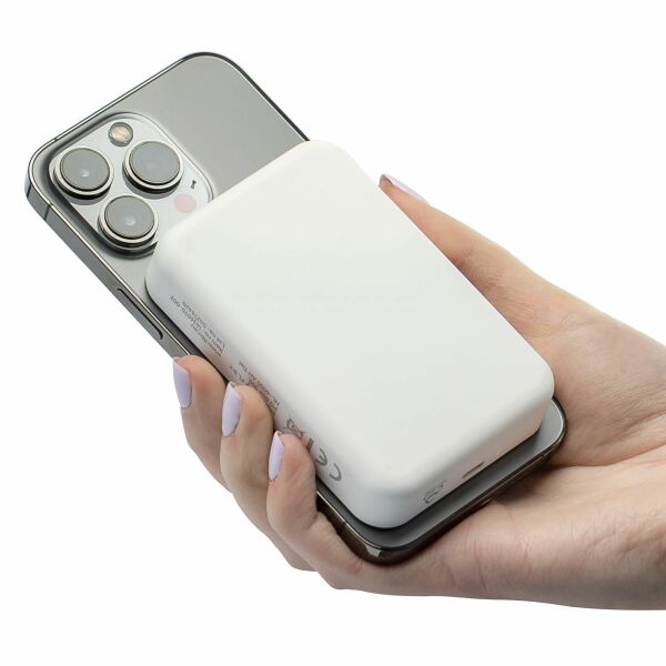 Gerecyclede draadloze oplader powerbank Meno zwart Gerecyclede draadloze oplader powerbank Meno zwart