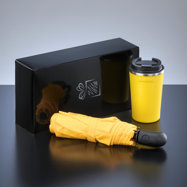 REIZIGERSSET: THERMISCHE MOK NORDIC 350 ml & VOLLEDIGE AUTOMATISCHE PARAPLU