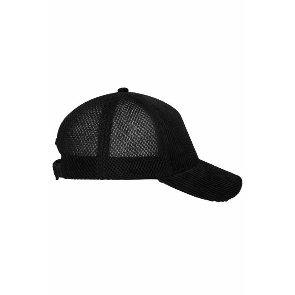 6 Panel Corduroy-Mesh Cap Organic Cotton black/black one size 6 Panel Corduroy-Mesh Cap Organic Cotton black/black one size