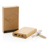 Bamboe 5.000 mAh powerbank, bruin