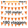 100 meter oranje vlaggenlijn met 180 oranje puntvlaggen 100 meter oranje vlaggenlijn met 180 oranje puntvlaggen