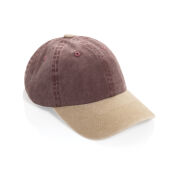 BEAU AWARE™ Washed 6 panel 270gsm cotton twill two tone cap, maroon BEAU AWARE™ Washed 6 panel 270gsm cotton twill two tone cap, maroon