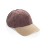 BEAU AWARE™ Washed 6 panel 270gsm cotton twill two tone cap, maroon