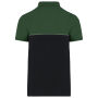 Ecologische uniseks polo met korte mouwen in twee kleuren Black / Forest Green XL