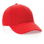 Impact AWARE™ 6 panel 280gr gerecycled katoenen cap, rood