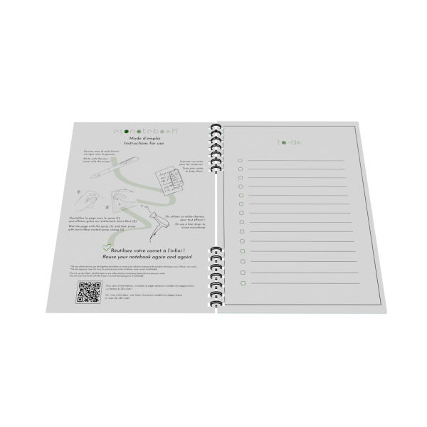 EcoNotebook NA5 met standaard cover - Wit