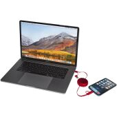 Alasia 5-in-1 100 cm intrekbare datasynchronisatie- en 45 W snellaadkabel van gerecycled plastic en aluminium - Rood