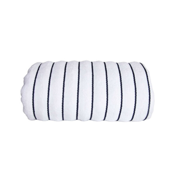 Olima Beach Striped Towel White/Navy-90X180 Olima Beach Striped Towel White/Navy-90X180