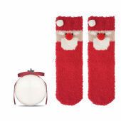 SNUG M - Kerstman sokken balornament - Rood