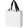 Smartfold papieren tas van 210 g/m² met lintgrepen en een glanzende laminaatlaag - 24 x 10 x 24 cm - Zwart