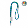 Polyester 2-kleurige koord-lanyard met full color label