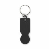 TOKLEY - Sleutelhanger met winkelwagenmuntj - Zwart