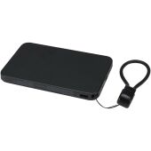 SMART 5000 mAh powerbank van gerecycled plastic met magneetsluiting en lanyard - Zwart