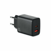 EXTEN - EU 2-polige wandadapter/lader - Zwart