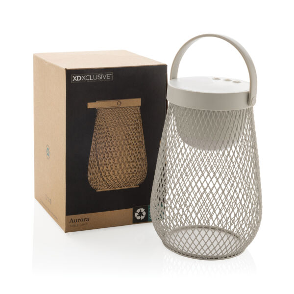 Aurora RCS gerecyclede plastic USB-oplaadbare tafellamp, grijs Aurora RCS gerecyclede plastic USB-oplaadbare tafellamp, grijs