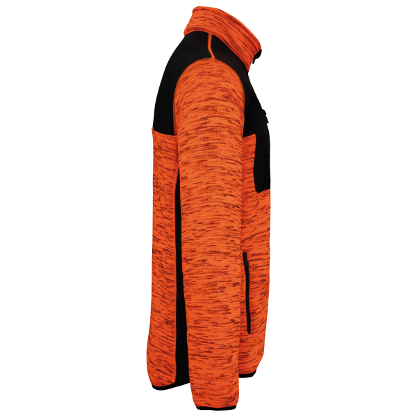 Gerecycled herenjasje in polytricot Fluorescent Orange Melange / Black L Gerecycled herenjasje in polytricot Fluorescent Orange Melange / Black L