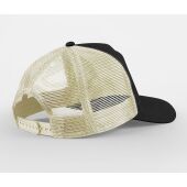 APPLIQUÉ PATCH 5 PANEL TRUCKER, BLACK/STONE, One size, BEECHFIELD