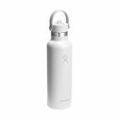 Hydro Flask Standard Mouth with Flex Straw Cap 621 ml waterfles - wit