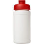 Baseline 500 ml gerecyclede drinkfles met klapdeksel - Wit/Rood Baseline 500 ml gerecyclede drinkfles met klapdeksel - Wit/Rood