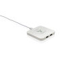 RCS gerecycled plastic 10W draadloos oplader met USB-poorten, wit