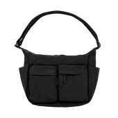 KENTO URBAN RCS gerecyclede nylon gewatteerde schoudertas, zwart KENTO URBAN RCS gerecyclede nylon gewatteerde schoudertas, zwart