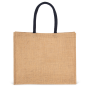 Jute Strandtas Natural / Navy One Size