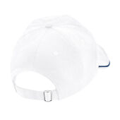 Authentic 5 Panel Cap - Piped Peak - White/French Navy - One Size Authentic 5 Panel Cap - Piped Peak - White/French Navy - One Size