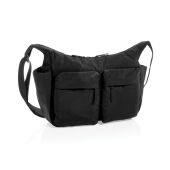 KENTO URBAN RCS gerecyclede nylon gewatteerde schoudertas, zwart KENTO URBAN RCS gerecyclede nylon gewatteerde schoudertas, zwart