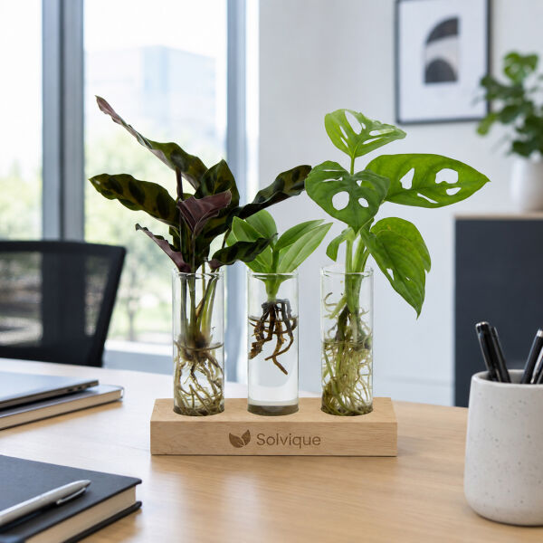 Hydroponic plants - Trio tube & wood Hydroponic plants - Trio tube & wood