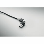 HUBLUE - 5-in-1 laadkabel sleutelhanger - Zwart