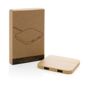 Bamboe 10W draadloze oplader met USB, bruin