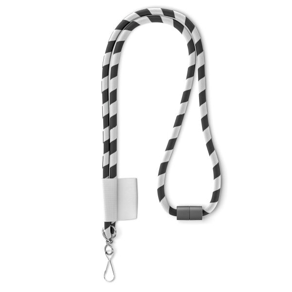 Polyester 2-kleurige koord-lanyard met full color label Polyester 2-kleurige koord-lanyard met full color label