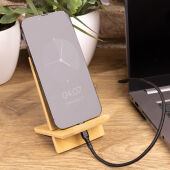 Bamboe telefoonstandaard in kraft verpakking, bruin