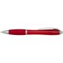Nash balpen van  RCS gerecycled plastic met gekleurde behuizing en grip (blauwe inkt) - Rood