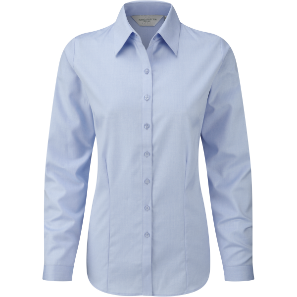 Ladies Long Sleeve Herringbone Shirt