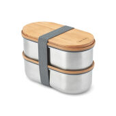 Black+Blum Stainless Steel Dubbele Bento Box, grijs