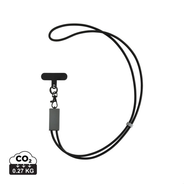 Terra RCS gerecycled PET telefoon lanyard 60W oplaadkabel Terra RCS gerecycled PET telefoon lanyard 60W oplaadkabel