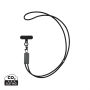 Terra RCS gerecycled PET telefoon lanyard 60W oplaadkabel, grijs, zwart